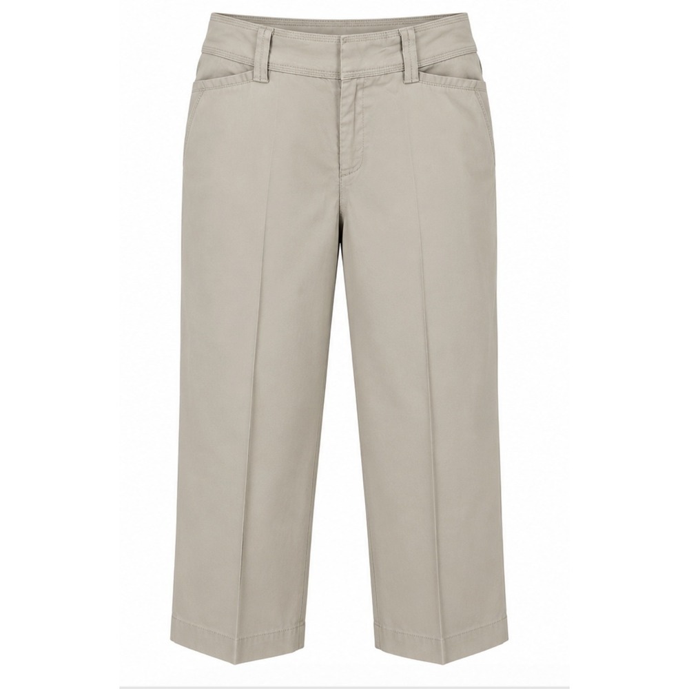 Lee Natural Fit Capri Pants Women 10 Medium Khaki Stretch Cotton SKU 7268-C-RP